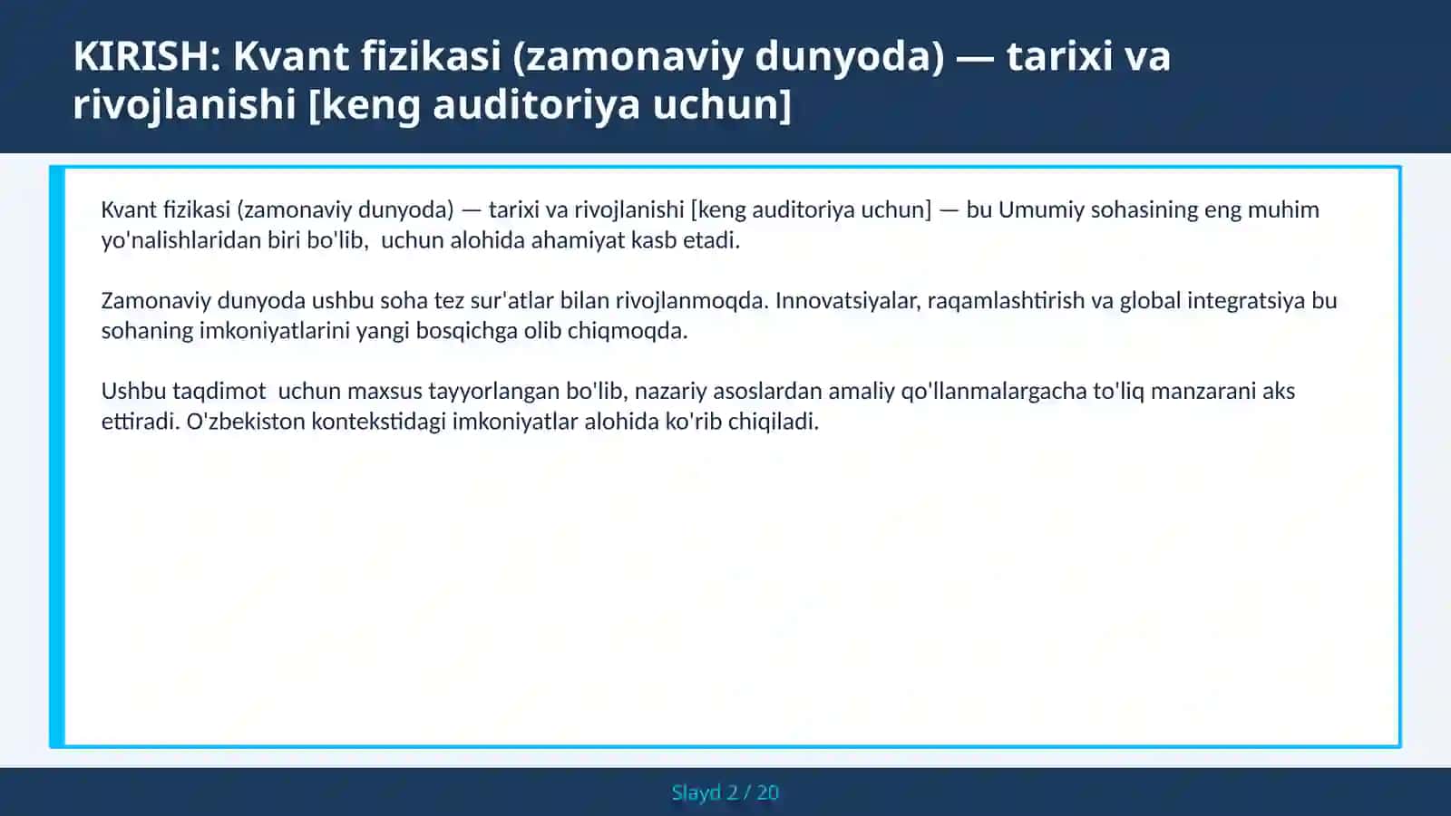 Kvant fizikasi (zamonaviy dunyoda) — tarixi va rivojlanishi [keng auditoriya uchun] 2