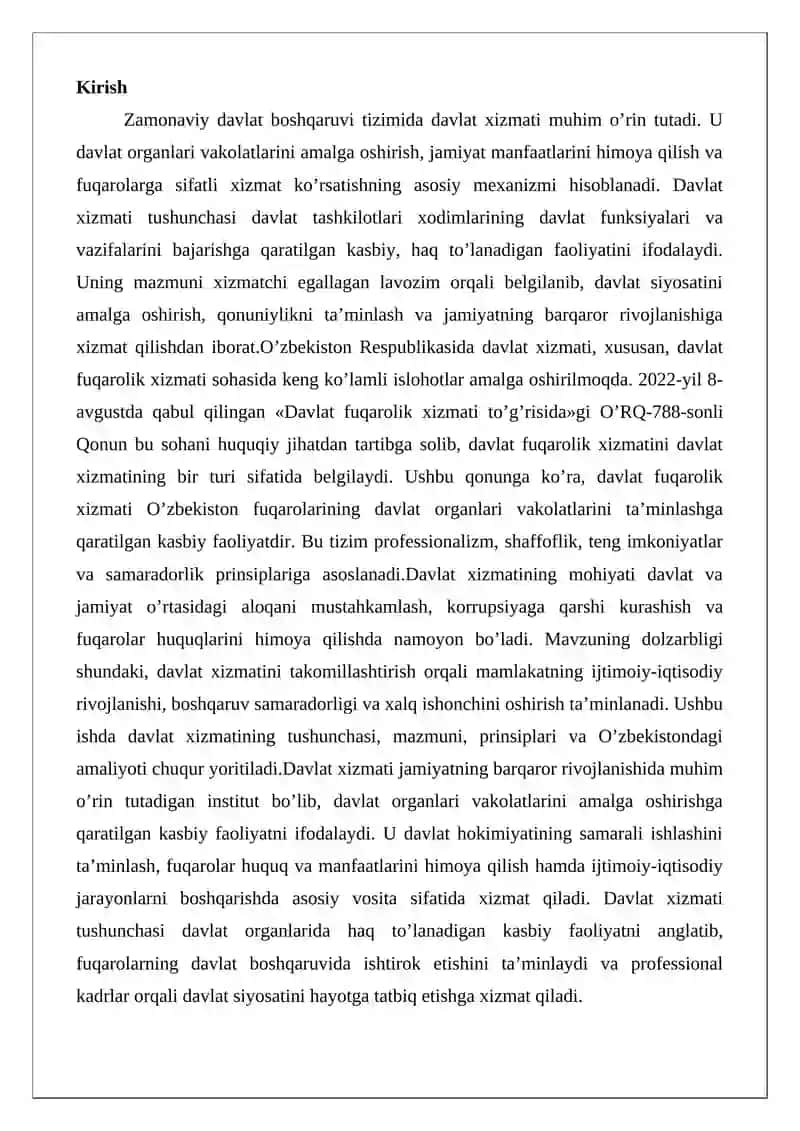 Davlat xizmati tushunchasi va uning huquqiy asosi 2
