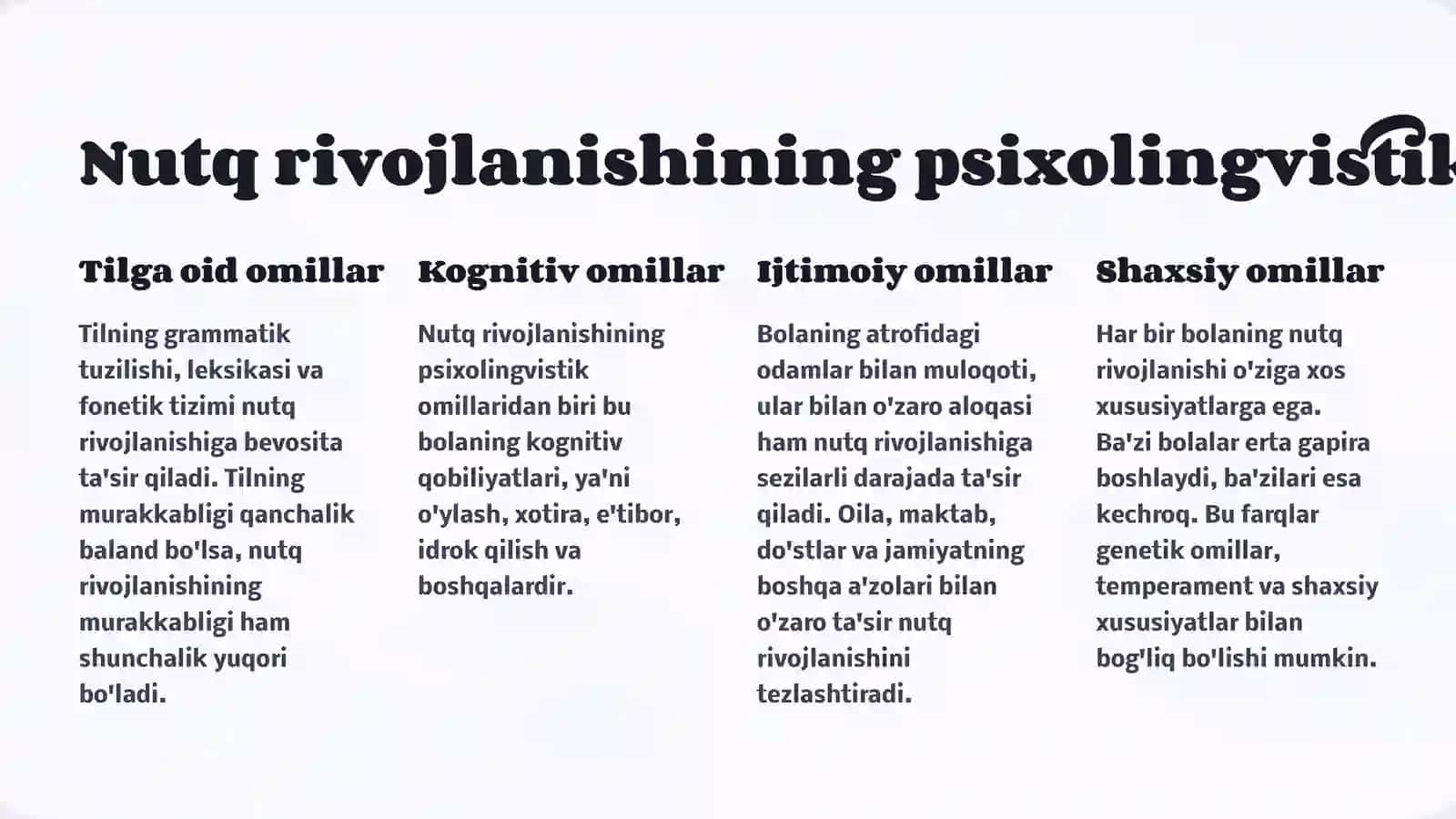 Nutq Rivojlantirish: Psixolingvistik va Ta'limiy Asoslari 2