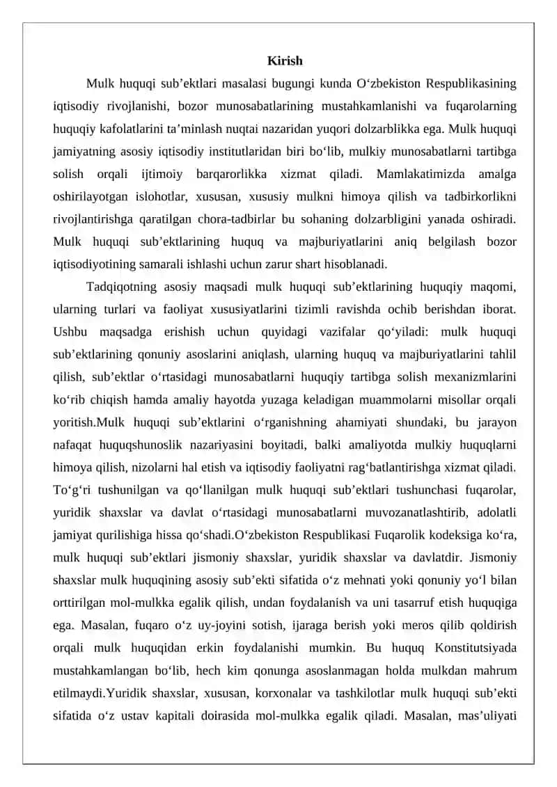Mulk huquqini sub’ektlari 2