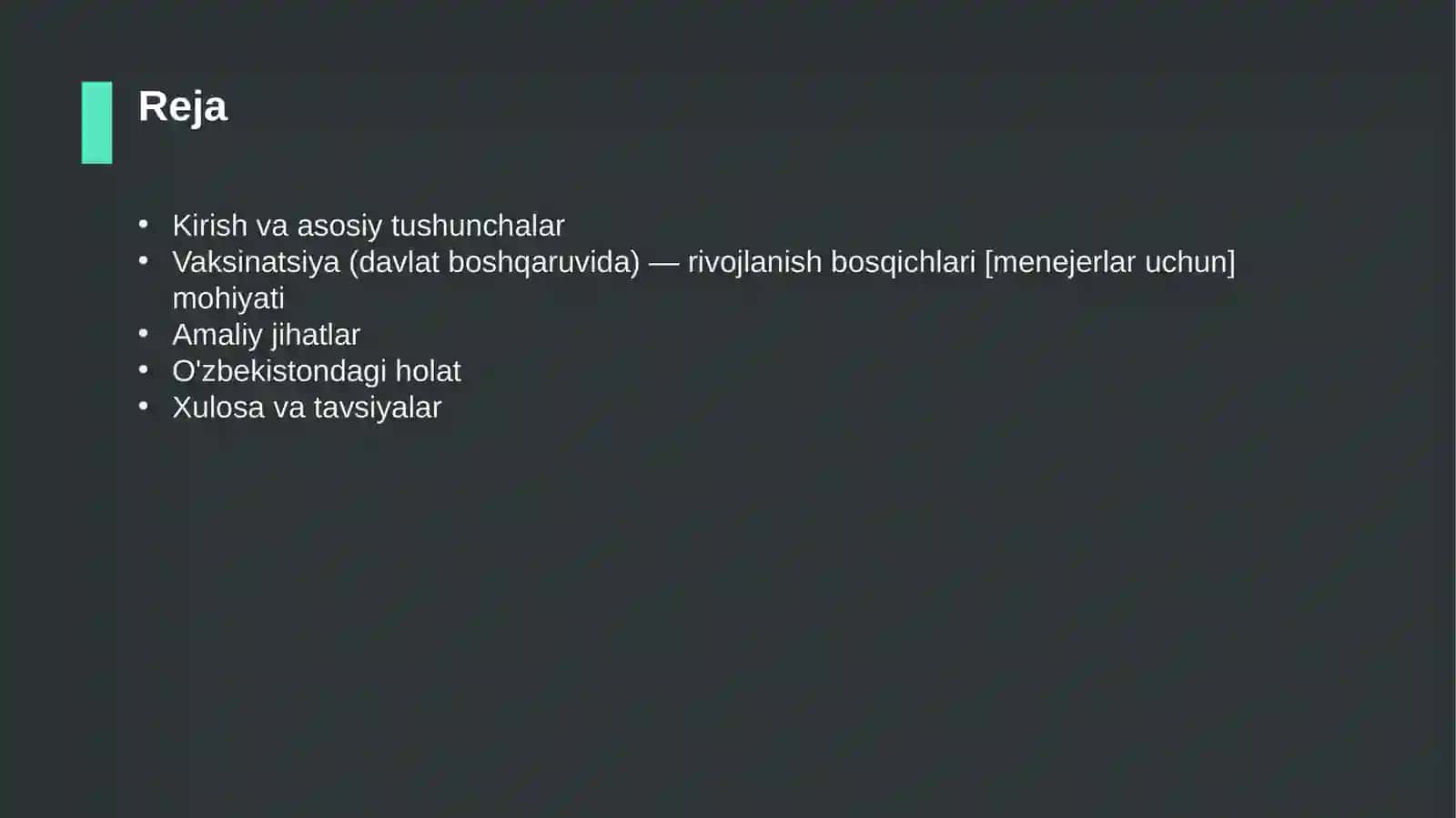 Vaksinatsiya (davlat boshqaruvida) — rivojlanish bosqichlari [menejerlar uchun] 2