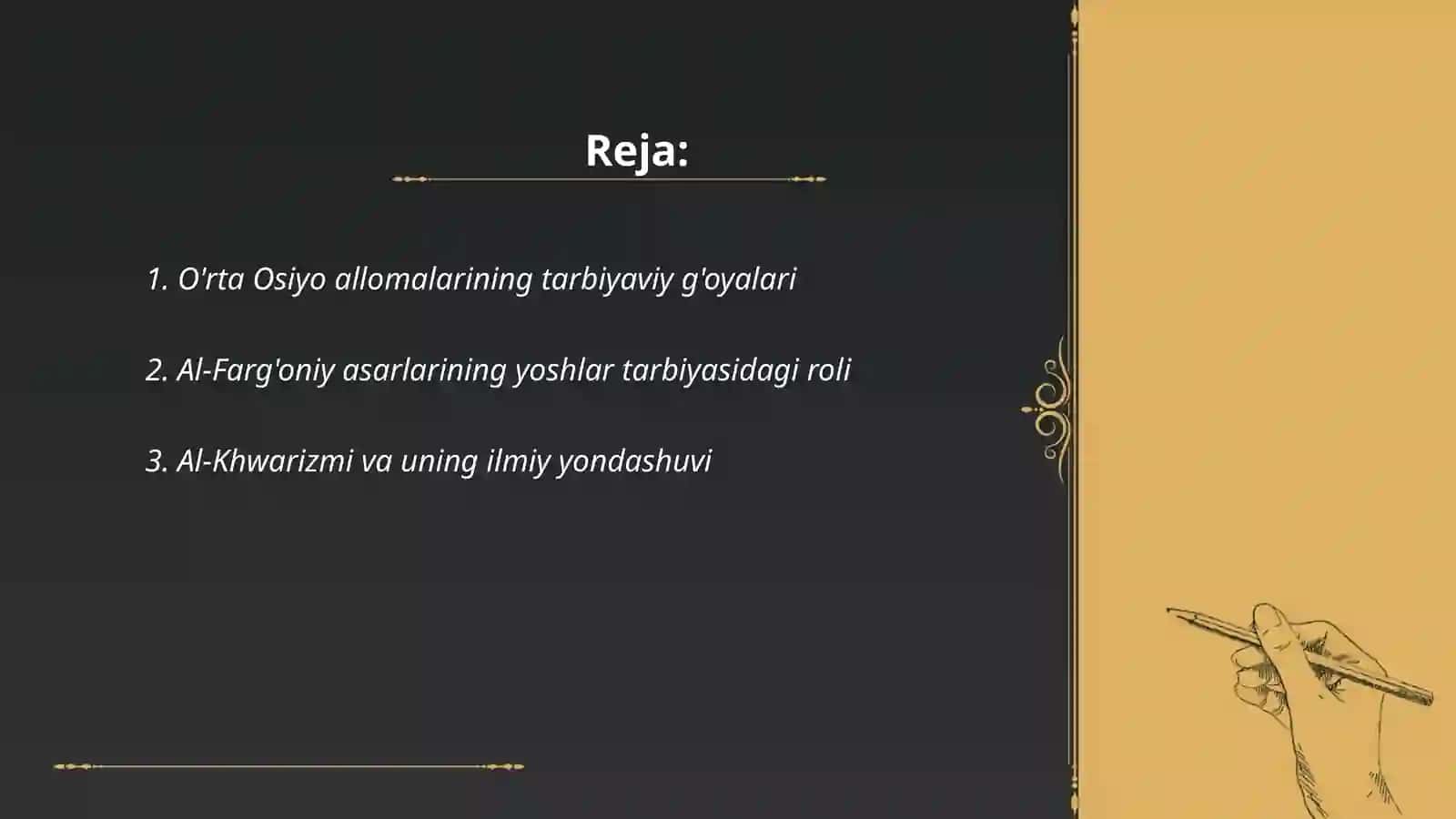 yuksak manaviyatli yoshlarni tarbiyalashda O’rta Osiyo allomalarining ilmiy merosini o’rni 2