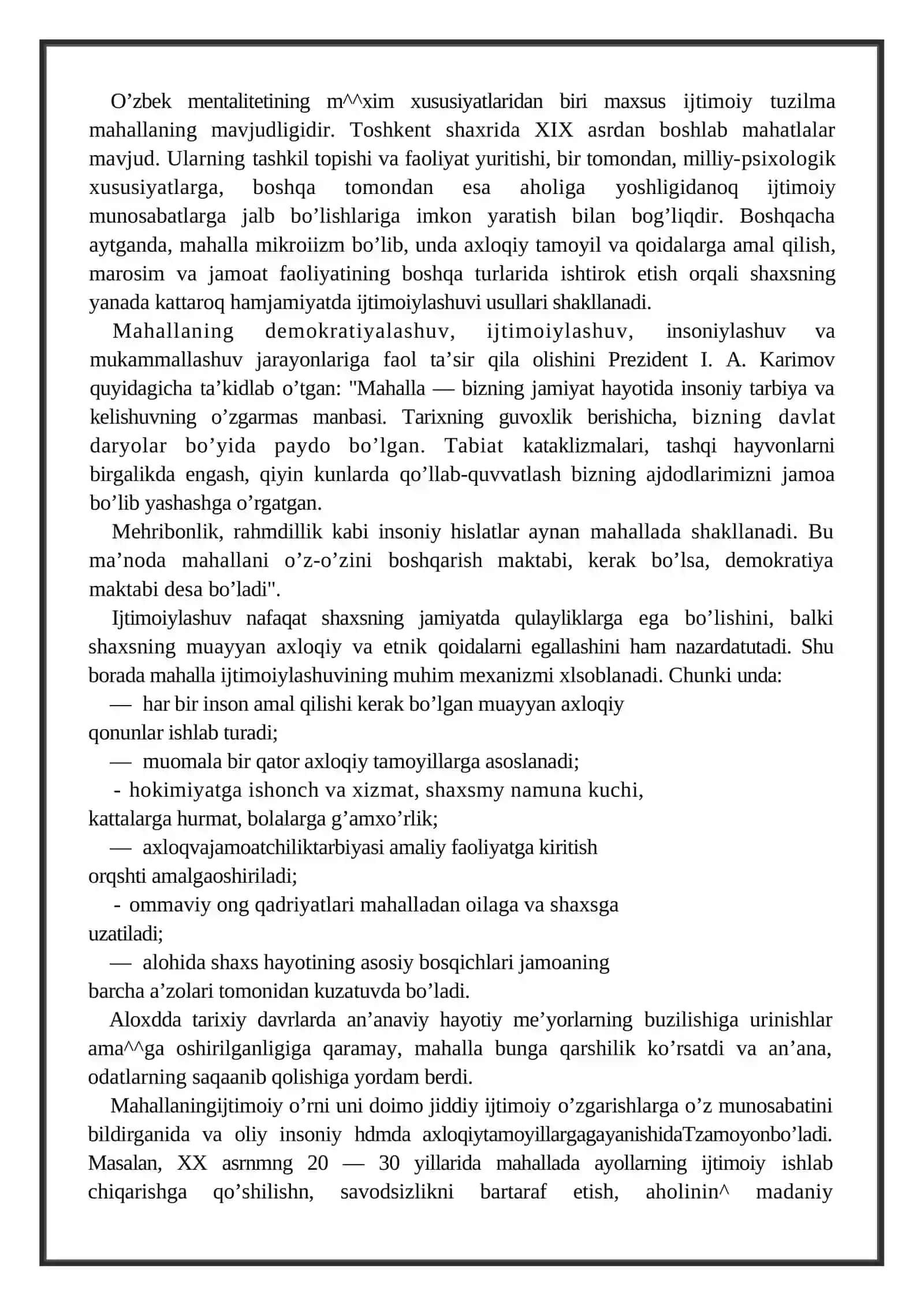 Mahalla — ijtimoiylashuvning an’anaviy omili 2