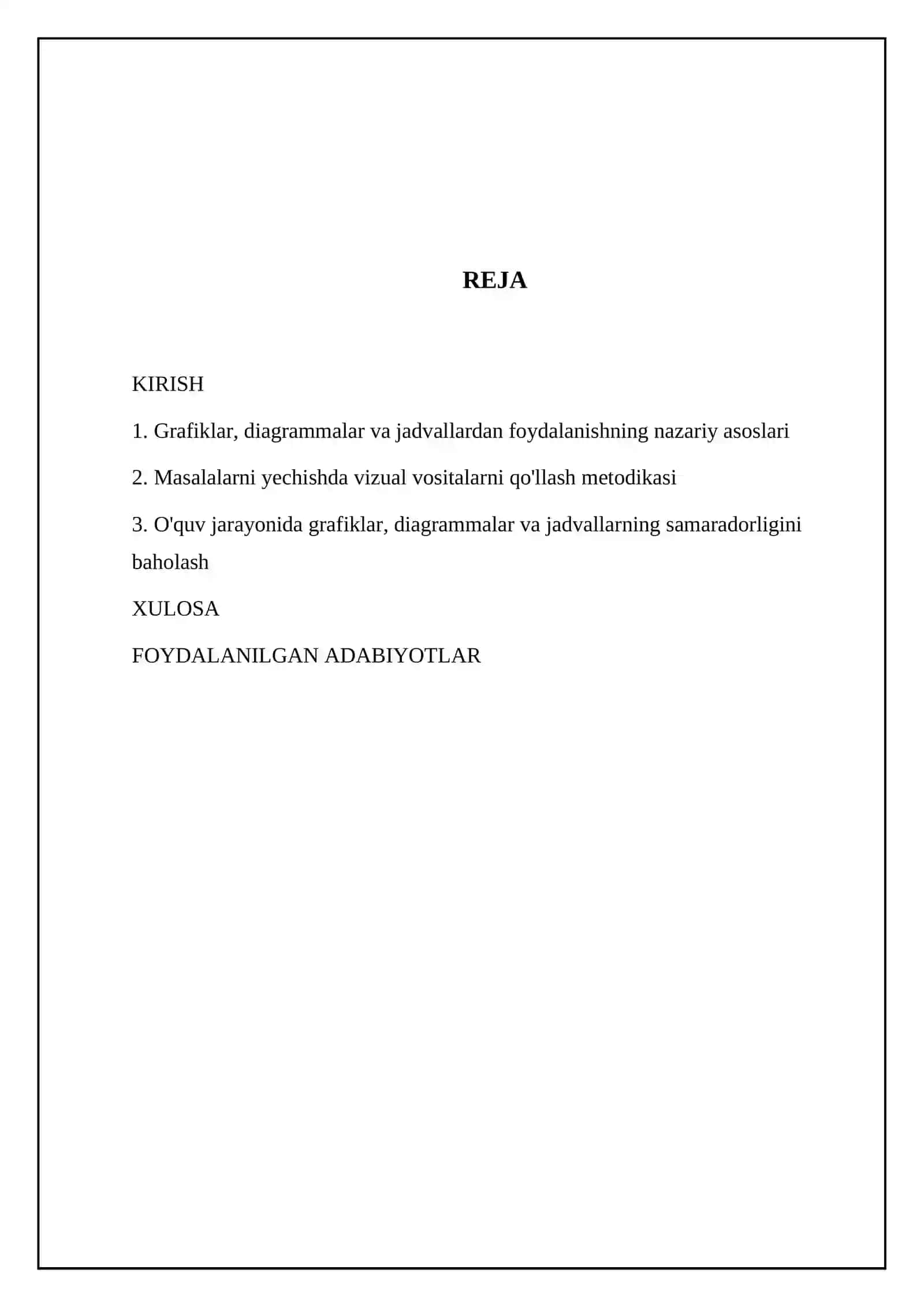 Masalalarni sodda grafiklar, diagrammalar, jadvallar orqali o'qitish metodikasi 2