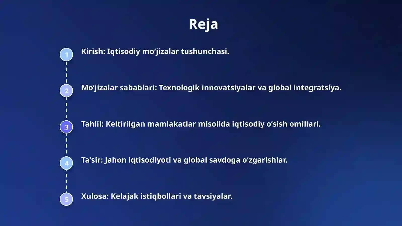 Jahon xoʻjaligida yuzaga kelgan iqtisodiy moʻjizalar va ularning jahon iqtisodiyotiga taʼsiri. 2