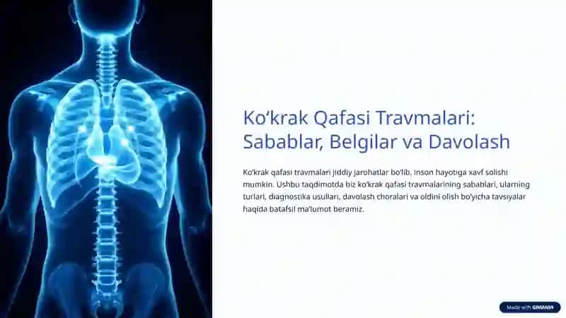Koʻkrak Qafasi Travmalari: Sabablar, Belgilar va Davolash 2