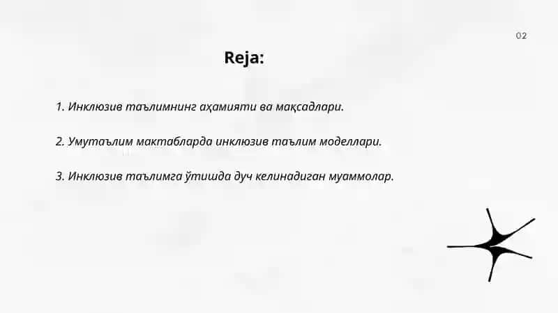 Умутаълим мактабларида Инклюзив таълим шаклини ташкил этиш ва муаммоларни бартараф этиш 2