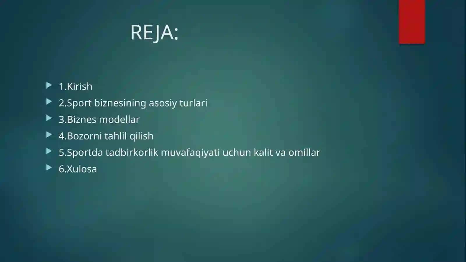 SPORT DATAD, BIR KORLIK VA BIZNES MODLAR 2