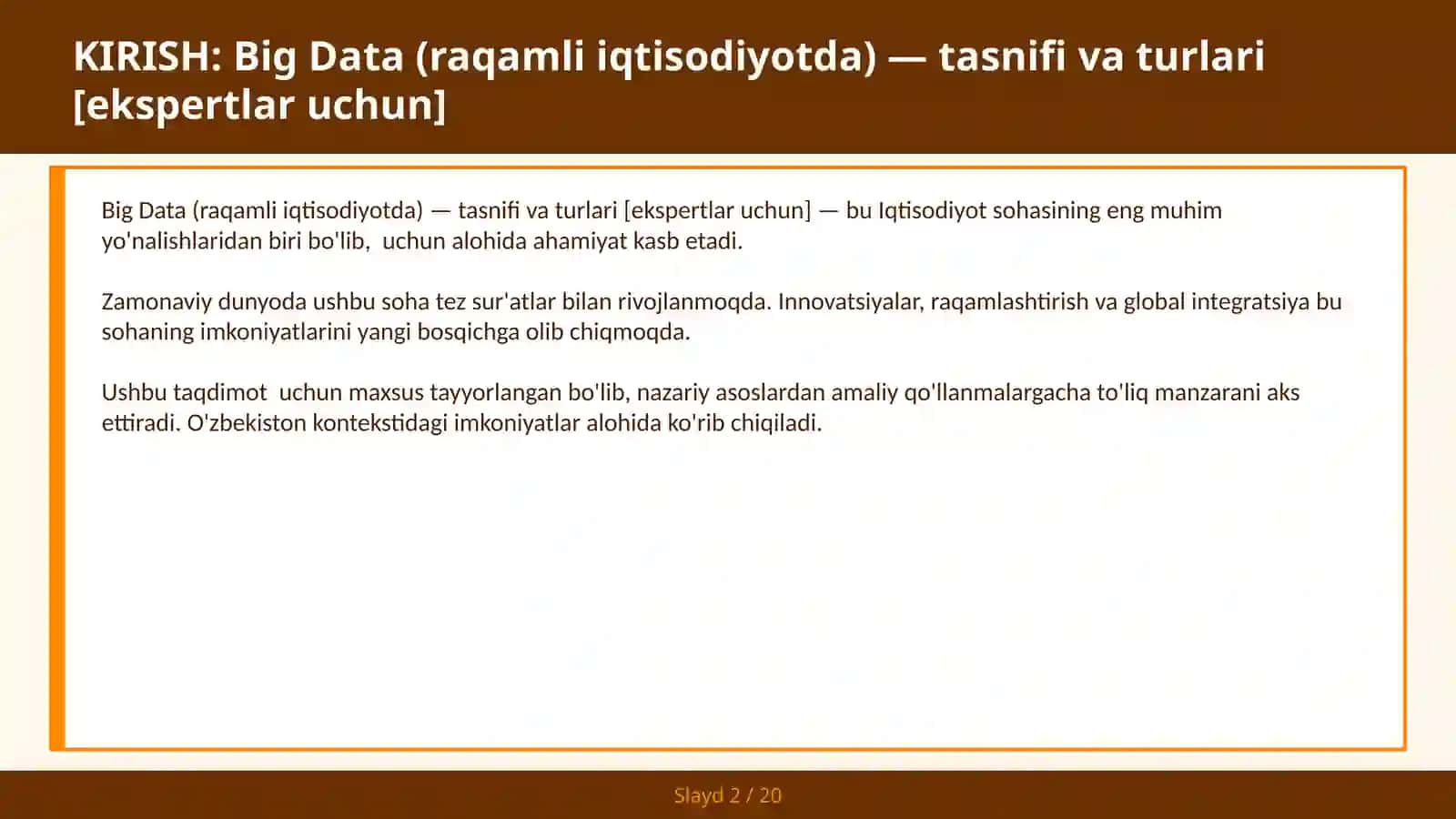Big Data (raqamli iqtisodiyotda) — tasnifi va turlari [ekspertlar uchun] 2