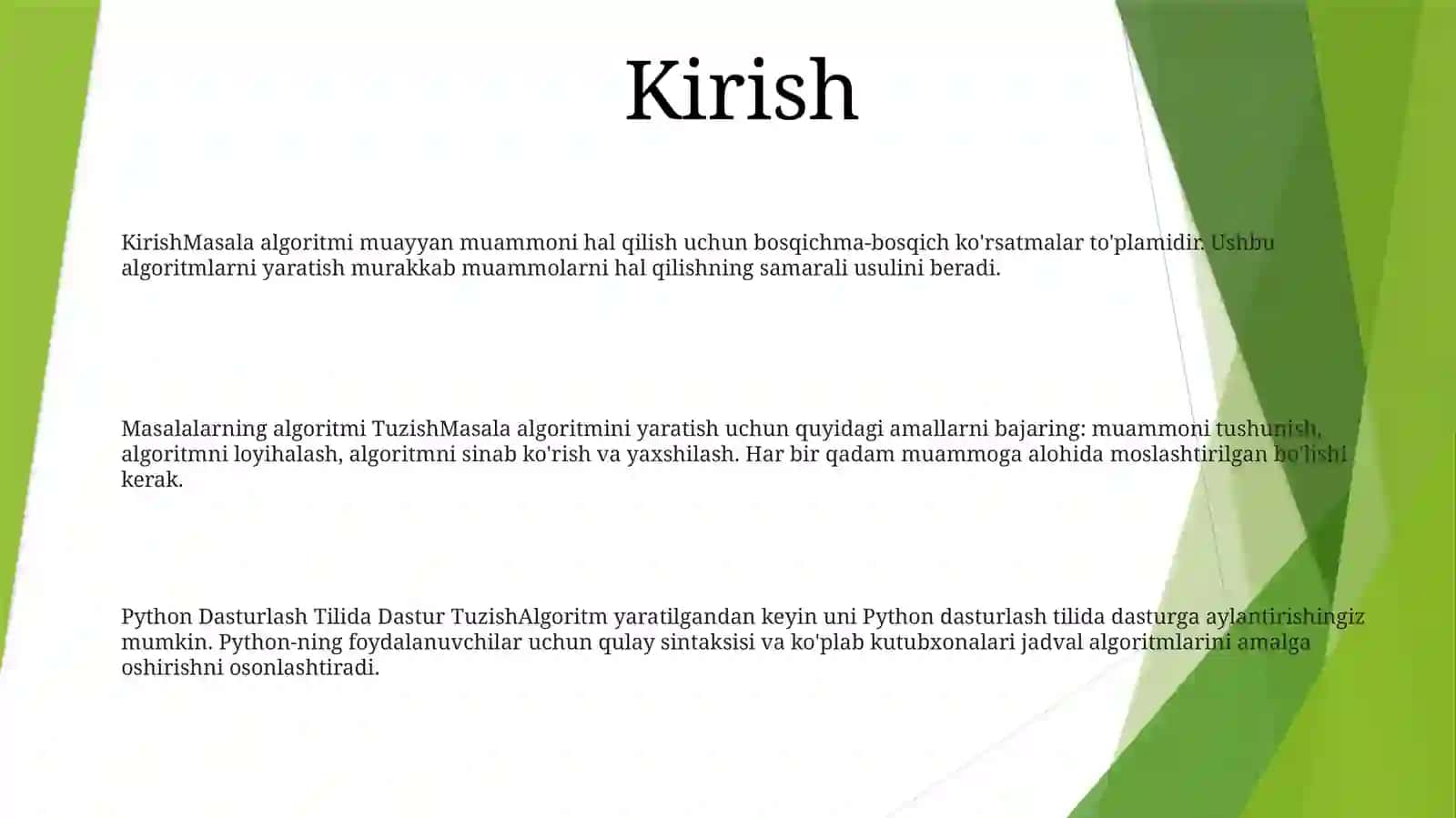 Masalalarning Algoritmini Tuzish Va Shu Algoritm Asosida Python Dasturlash Tilida Dastur Tuzish 2