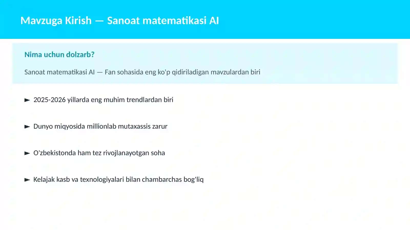 Sanoat matematikasi AI 2