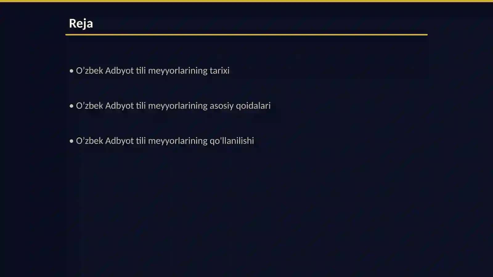 O'zbek Adbyot tili meyyorlari 2