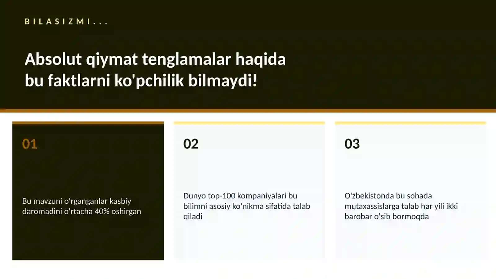 Absolut qiymat tenglamalar 2