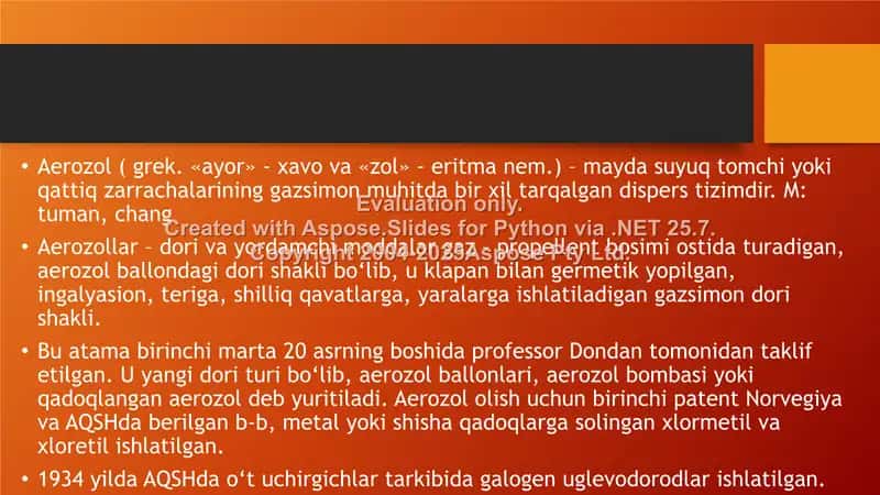 Tibbiyot Aerozollari 2