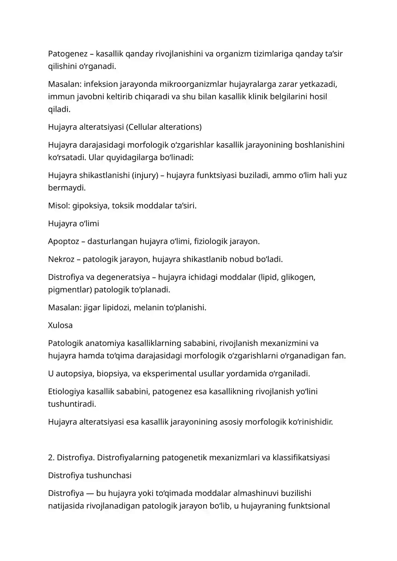 Patologik anatomiya fani mazmuni va tekshirish usullari 2