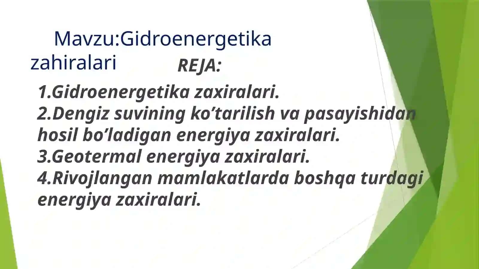 Gidroenergetika zahiralari 2