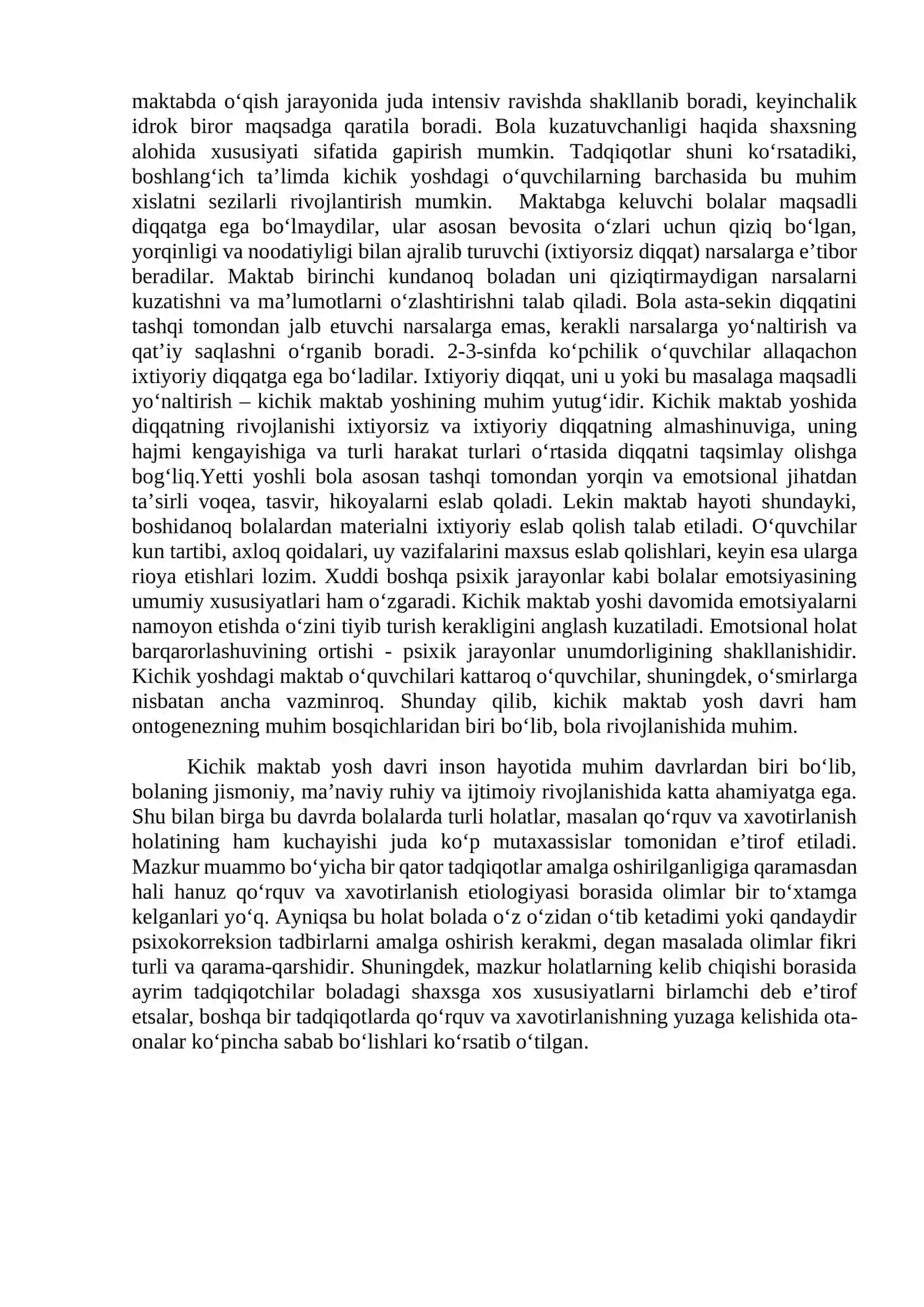 KICHIK MAKTAB YOSHIDAGI O’QUVCHILARNING PSIXOLOGIK XUSUSIYATLARI 2