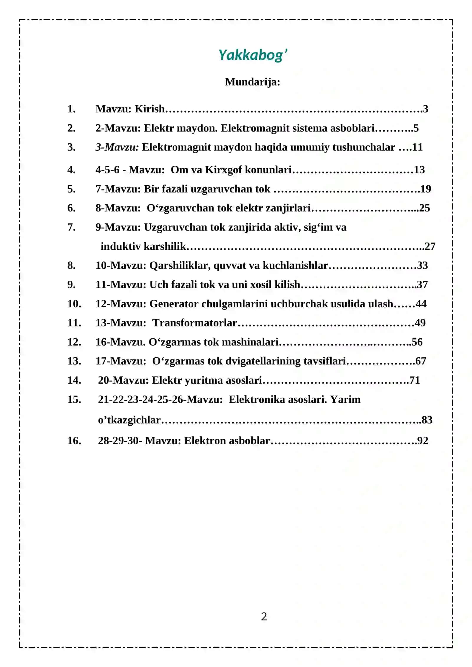 Elektrotexnika 2