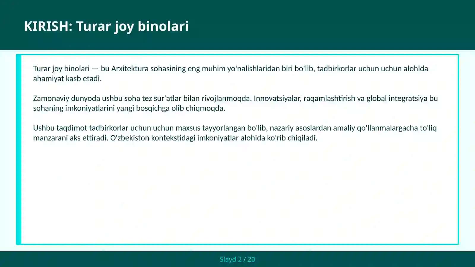 Turar joy binolari 2