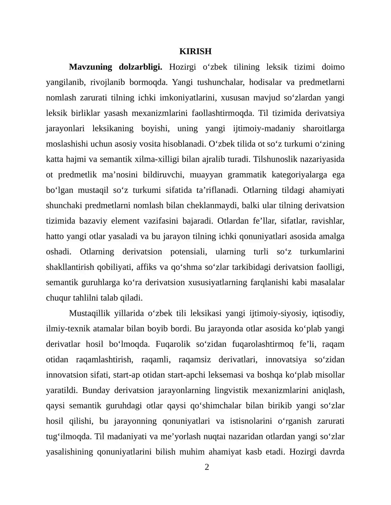 Otlarning derivatsion xususiyatlari 2
