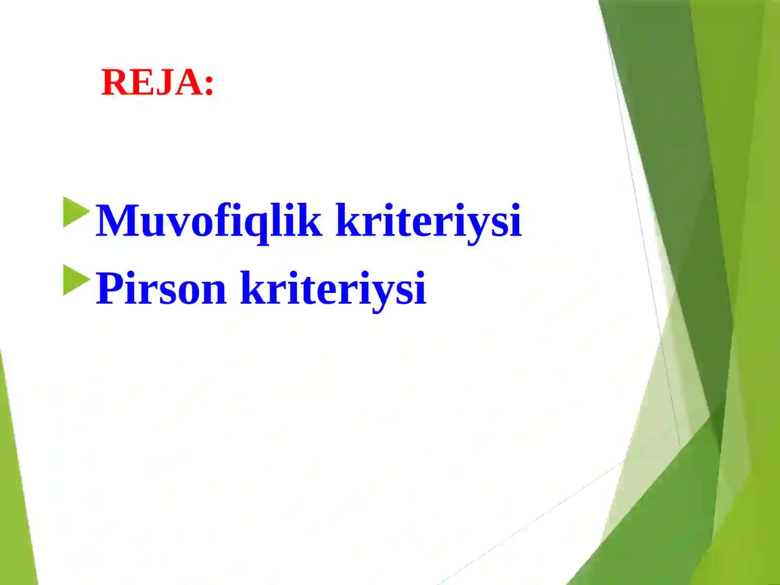 Pirson kriteriysi 2