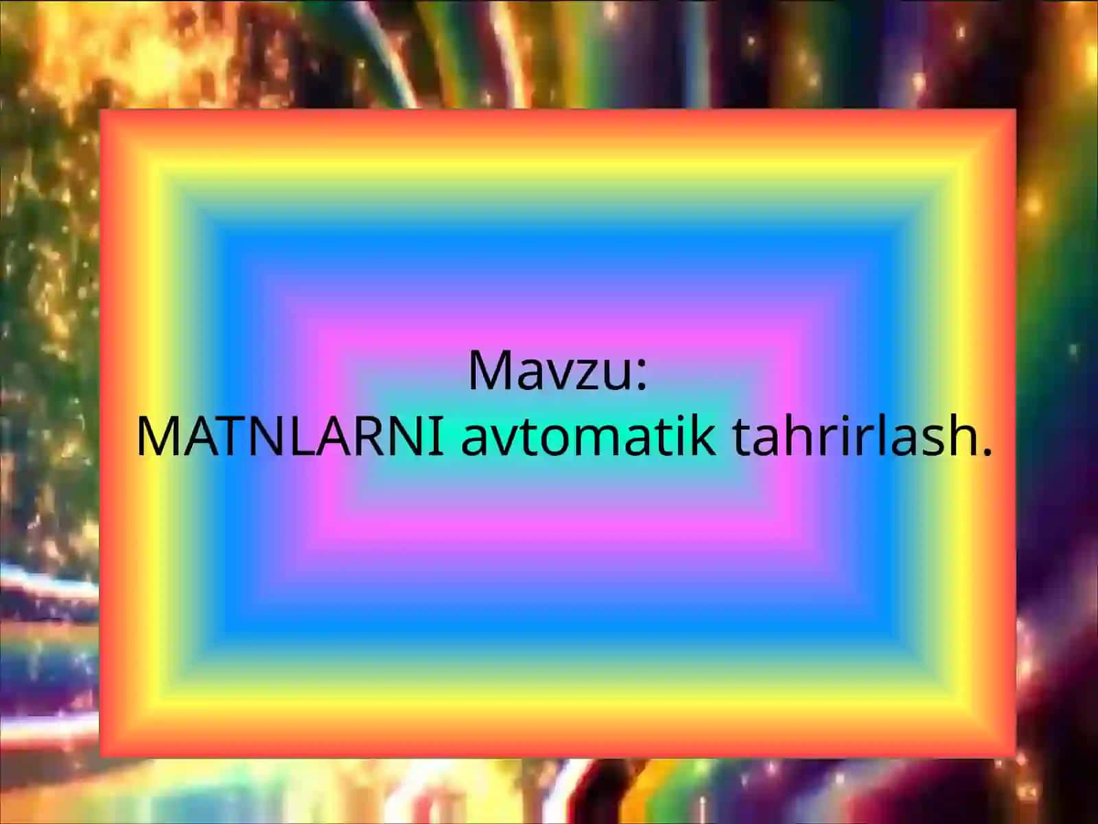 Fardufilologiyafakulteti O`zbektiliyo`nalishi 17.56-guruhtalabasi HojiraJo`rayevaning”Kompyuterlingvistikasi”fanidan tayyorlagan 2