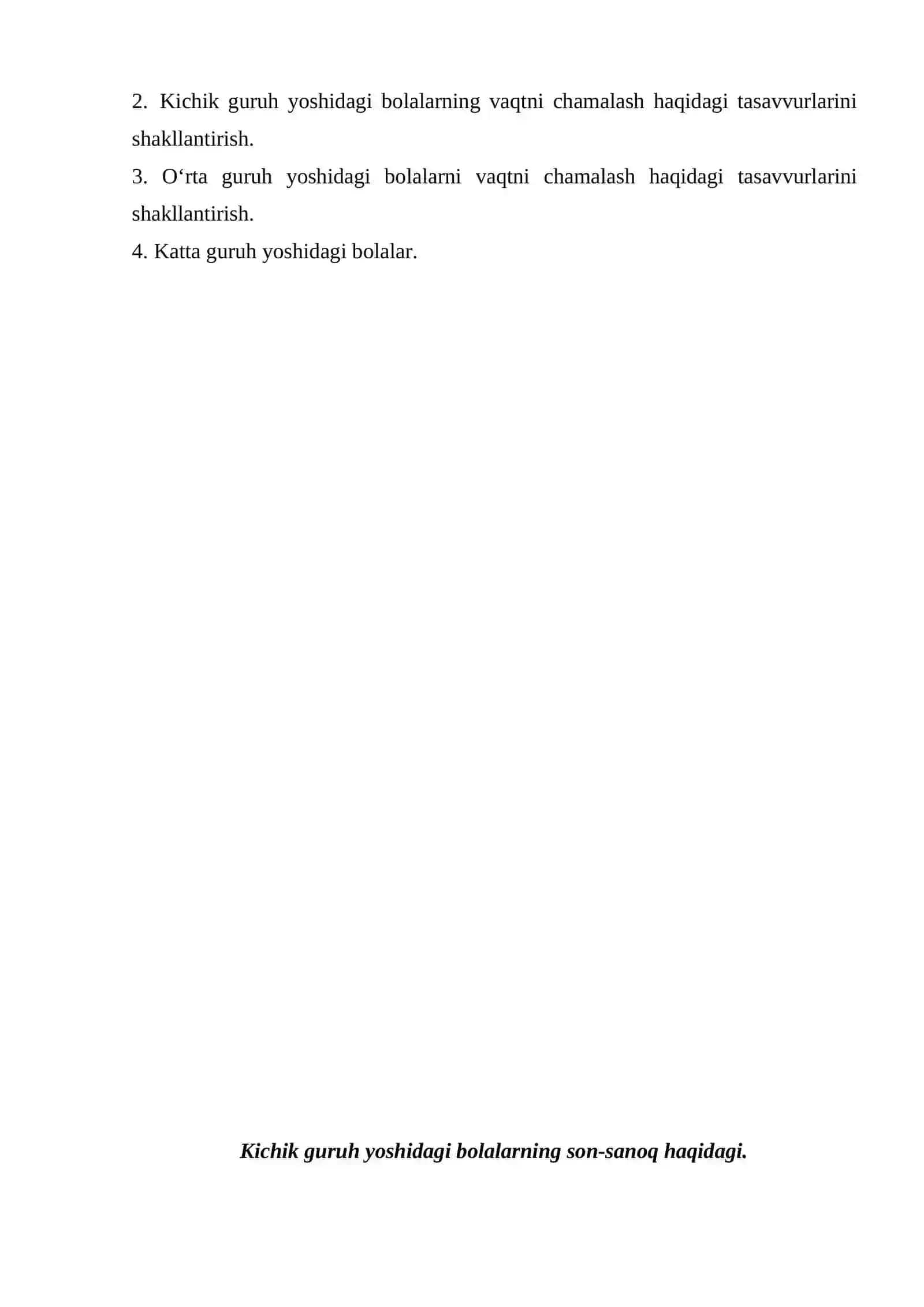 Elementara matematik tasavvurlarni shakllantirish metodikasi fanidan 2