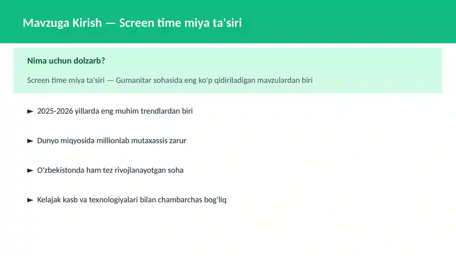 Screen time miya ta'siri 2