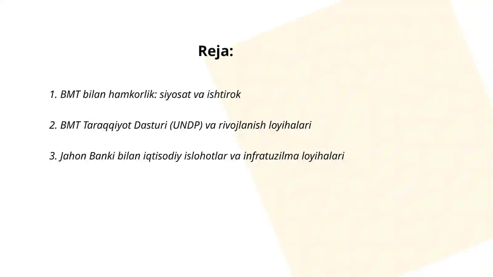 Oʻzbekistonning xalqaro tashkilotlar bilan hamkorlik aloqalari 2