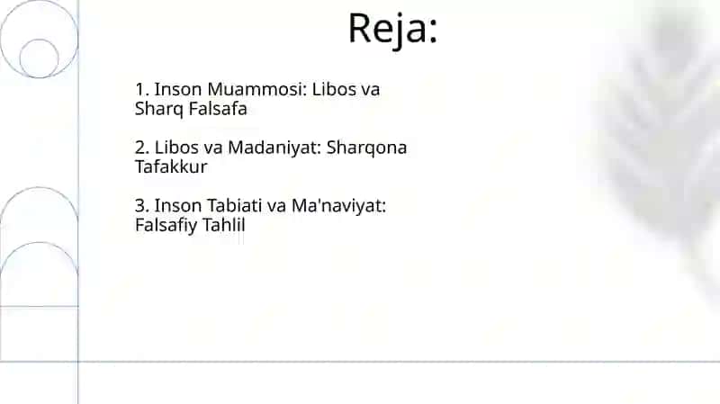 Inson Muammosi: Libos va Sharq Falsafa 2