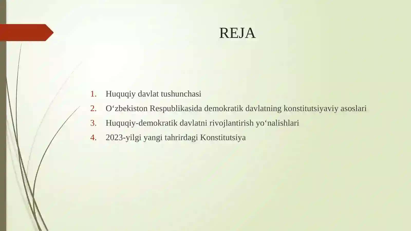 O‘ZBEKISTONDA   HUQUQIY   DEMOKRATIK   DAVLAT QURISHNING   KONSTITUTSIYAVIY ASOSLARI 2