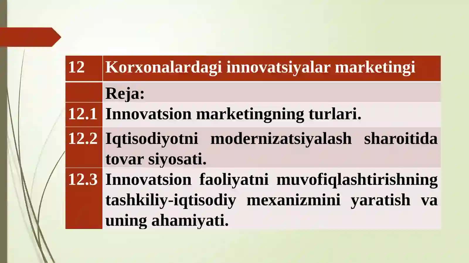 Korxonalardagi innovatsiyalar marketingi 2