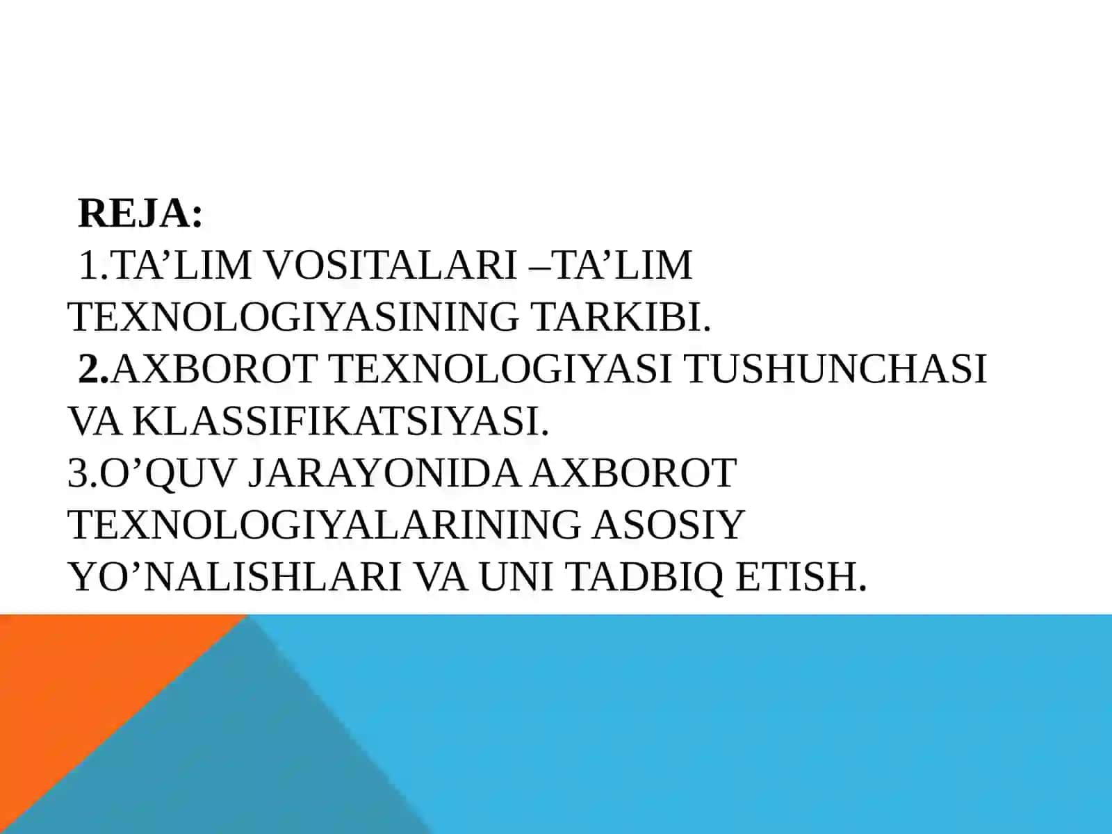 Axborot texnologiyalarining kontseptual asoslari 2