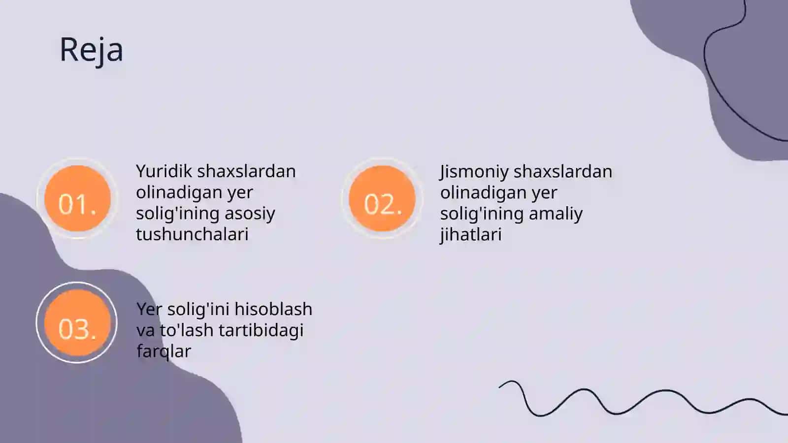 Yuridik shaxslardan olinadigan yer solig'i.Jismoniy shaxslardan olinadigan yer solig'i 2