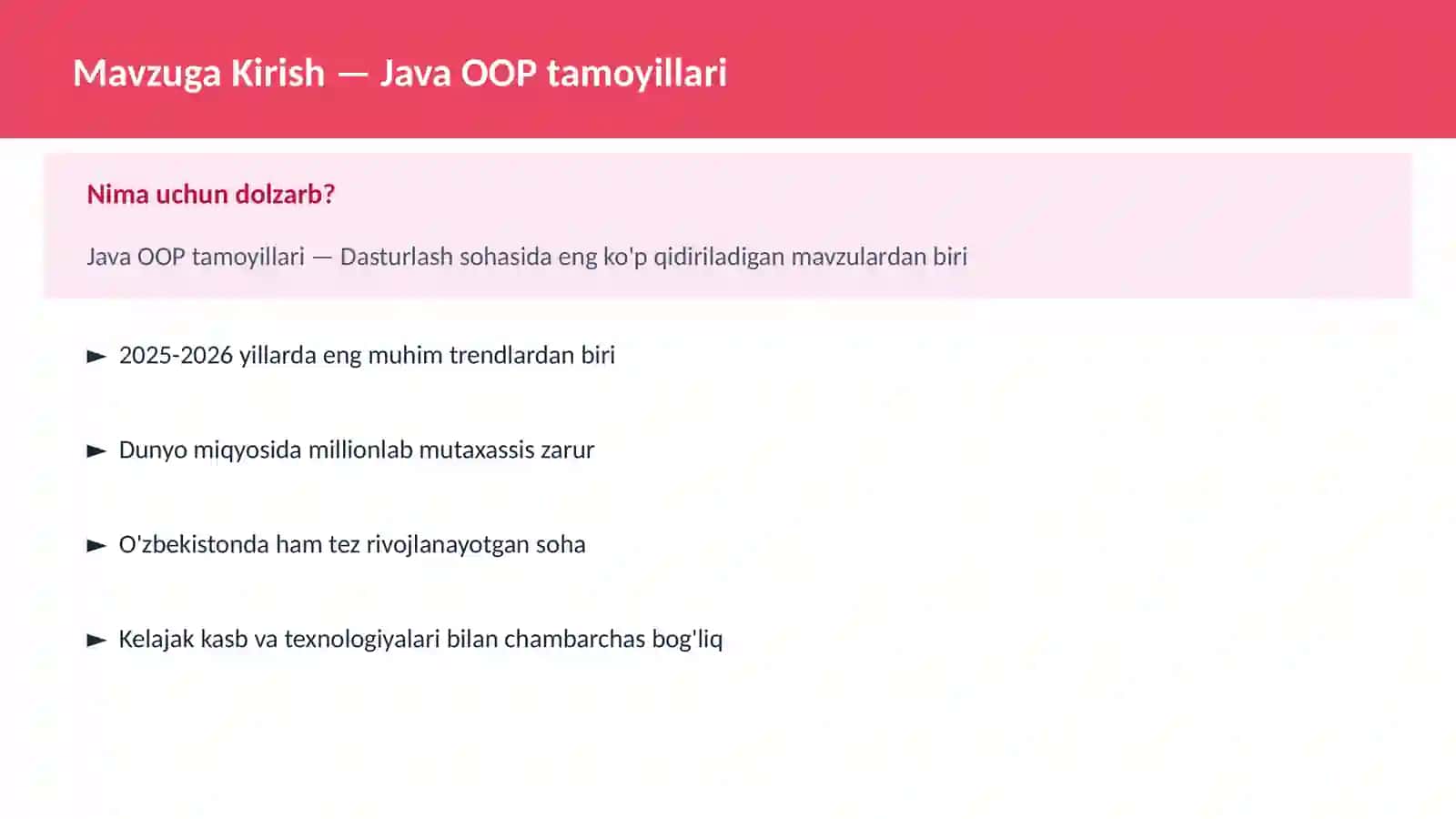 Java OOP tamoyillari 2
