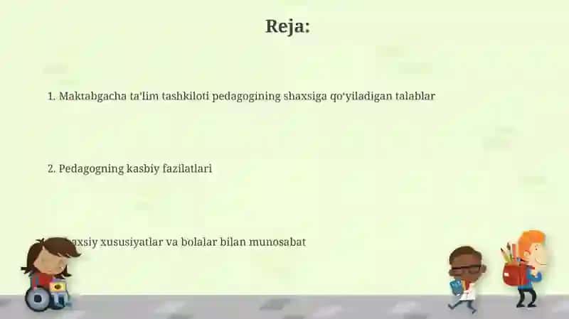 Maktabgacha ta'lim tashkiloti tarbiyachisi shaxsiga qoʻyilgan talablar 2
