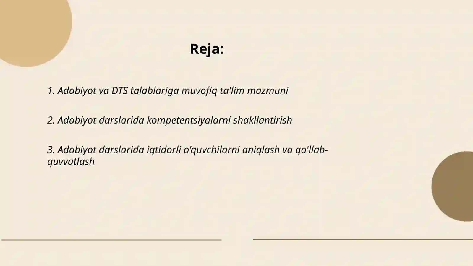 Ta’lim bosqichlari DTS va dasturlari tahlili adabiyot darslarida 2