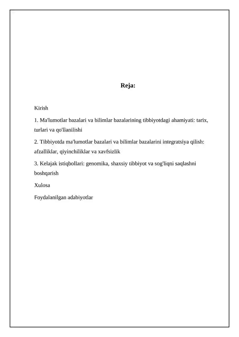 Tibbiyotda ma'lumotlar ombori va bilimlar omboridan foydalanish 2