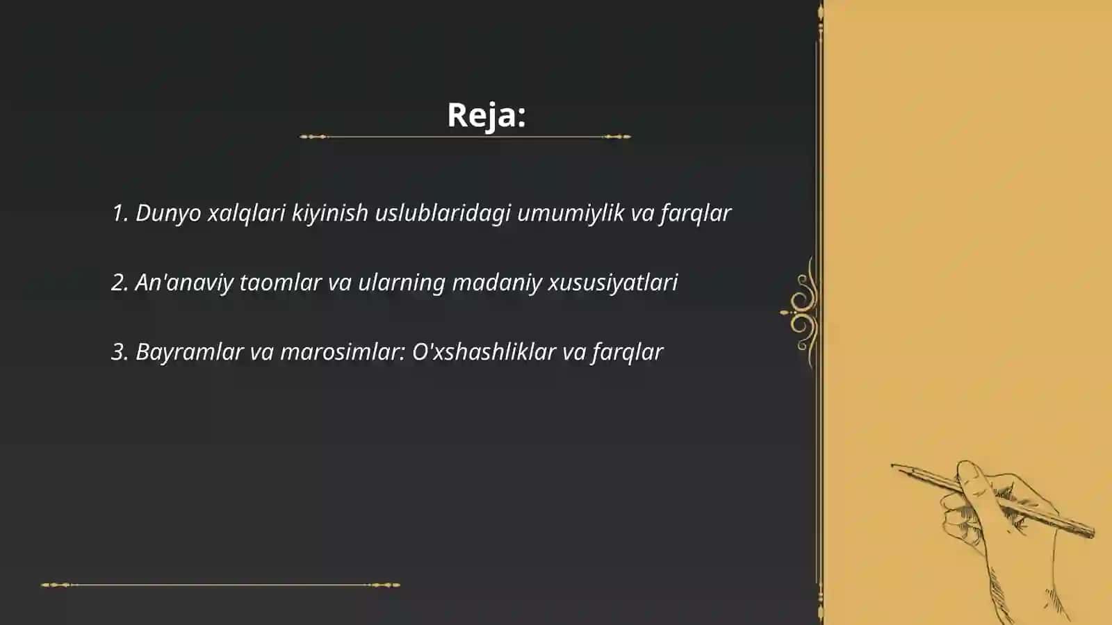Dunyo xalqlari madaniyatidagi umumiylik va farqlar 2