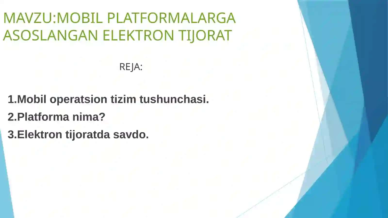 Mobil Platformalarga Asoslangan Elektron Tijorat 2