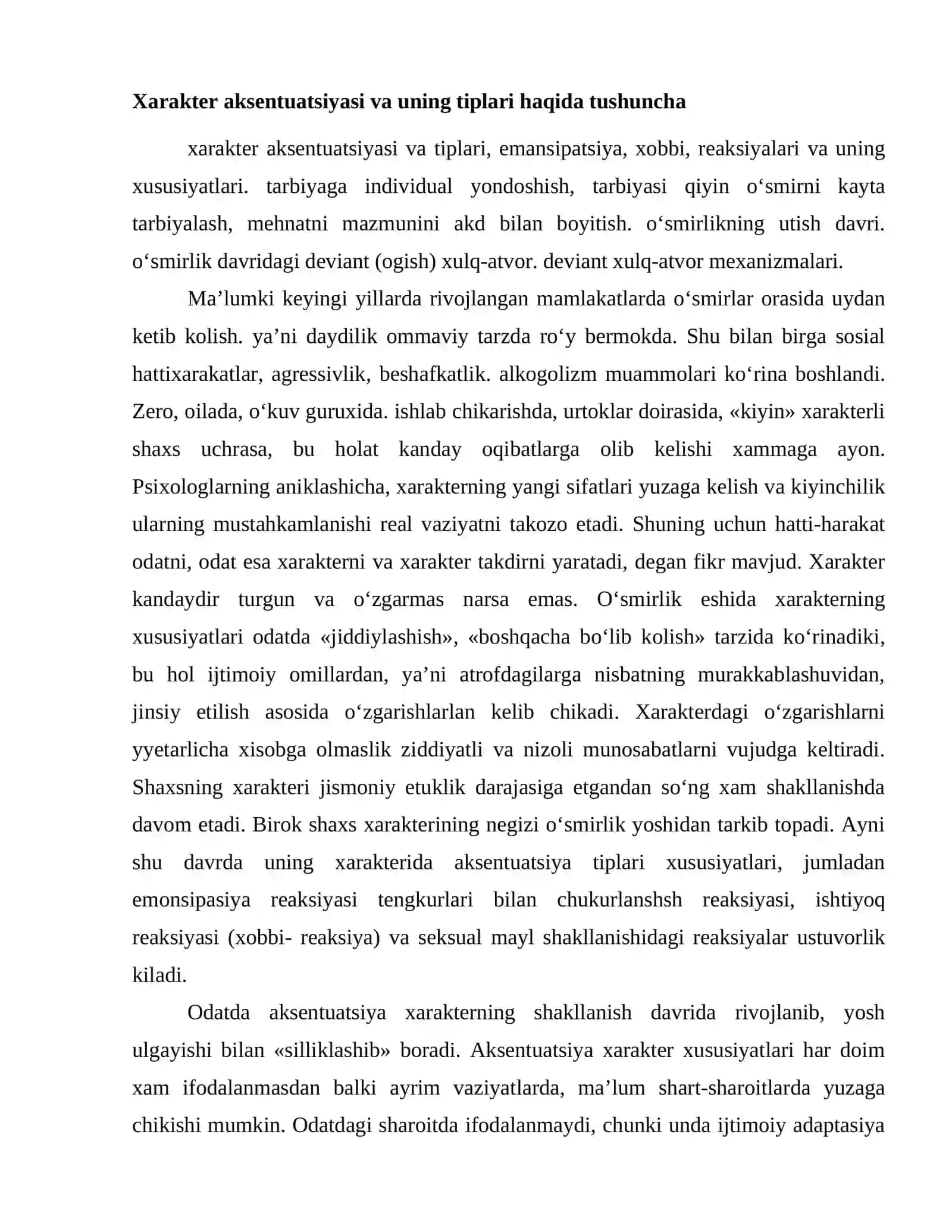 Xarakter aksentuatsiyasi va uning tiplari 2
