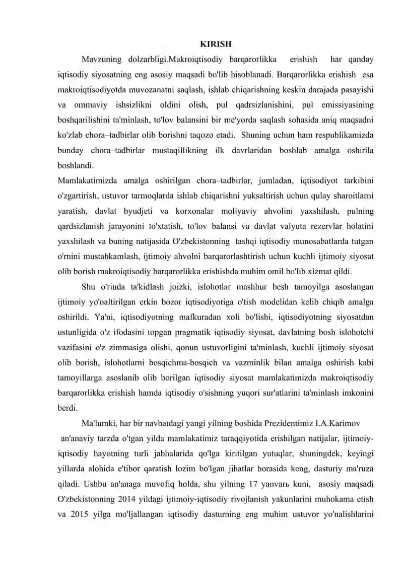 O'zbekiston respublikasining iqtisodiy o'sish ko'rsatgichlariini qiyosiy tahlili 2