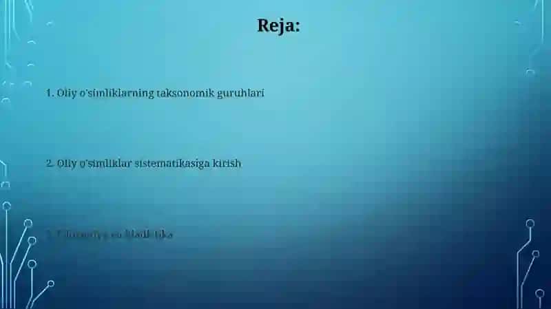 Yuksak o'simliklarning sistematikasi 2