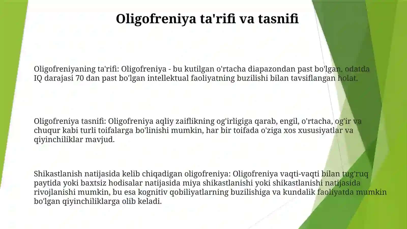 Jarohatlanish Natijasida Kelib Chiqgan Oligofreniya 2