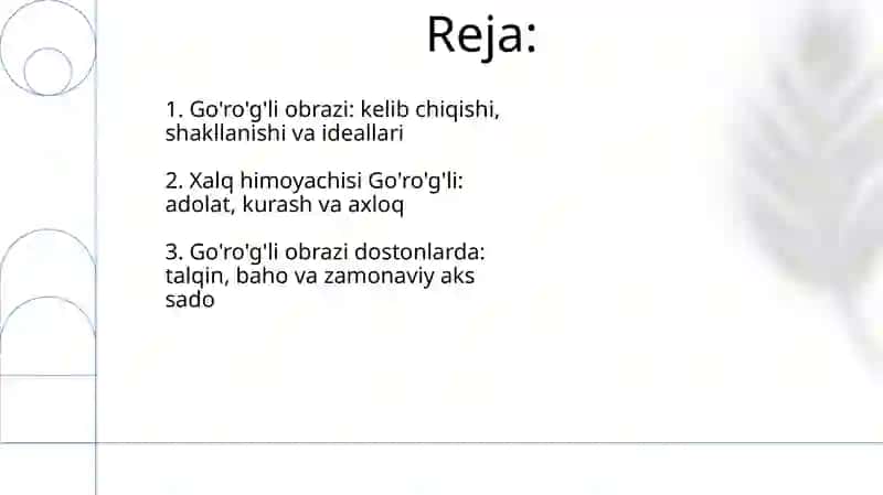 Go'ro'g'li turkumi dostonlarida xalq himoyachisi obrazi 2