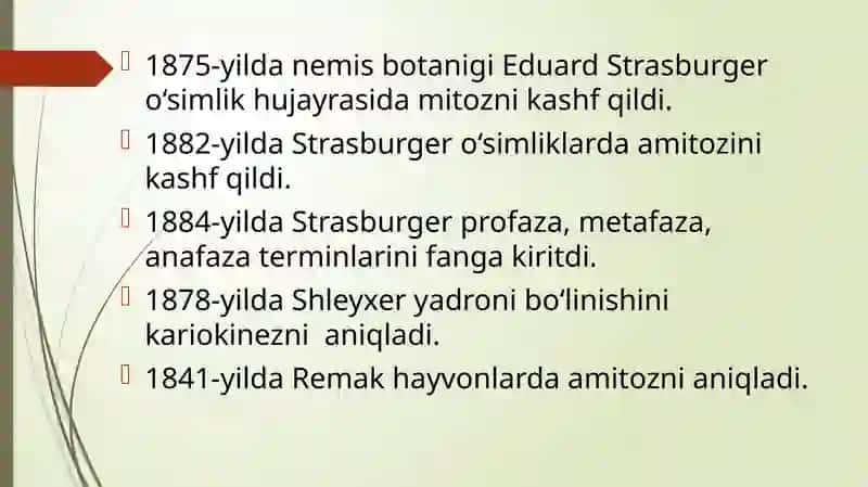 Hujayralarning mitotik va Hayotiy sikli. Hujayra proliferatsiyasi. 2