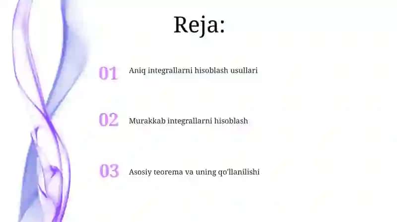Aniq integrallarni hisoblash 2
