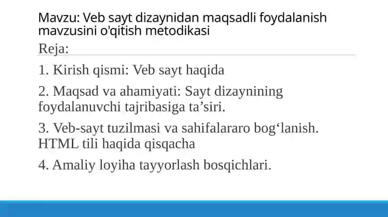 Vebsayt dizaynidan foydalanish 2