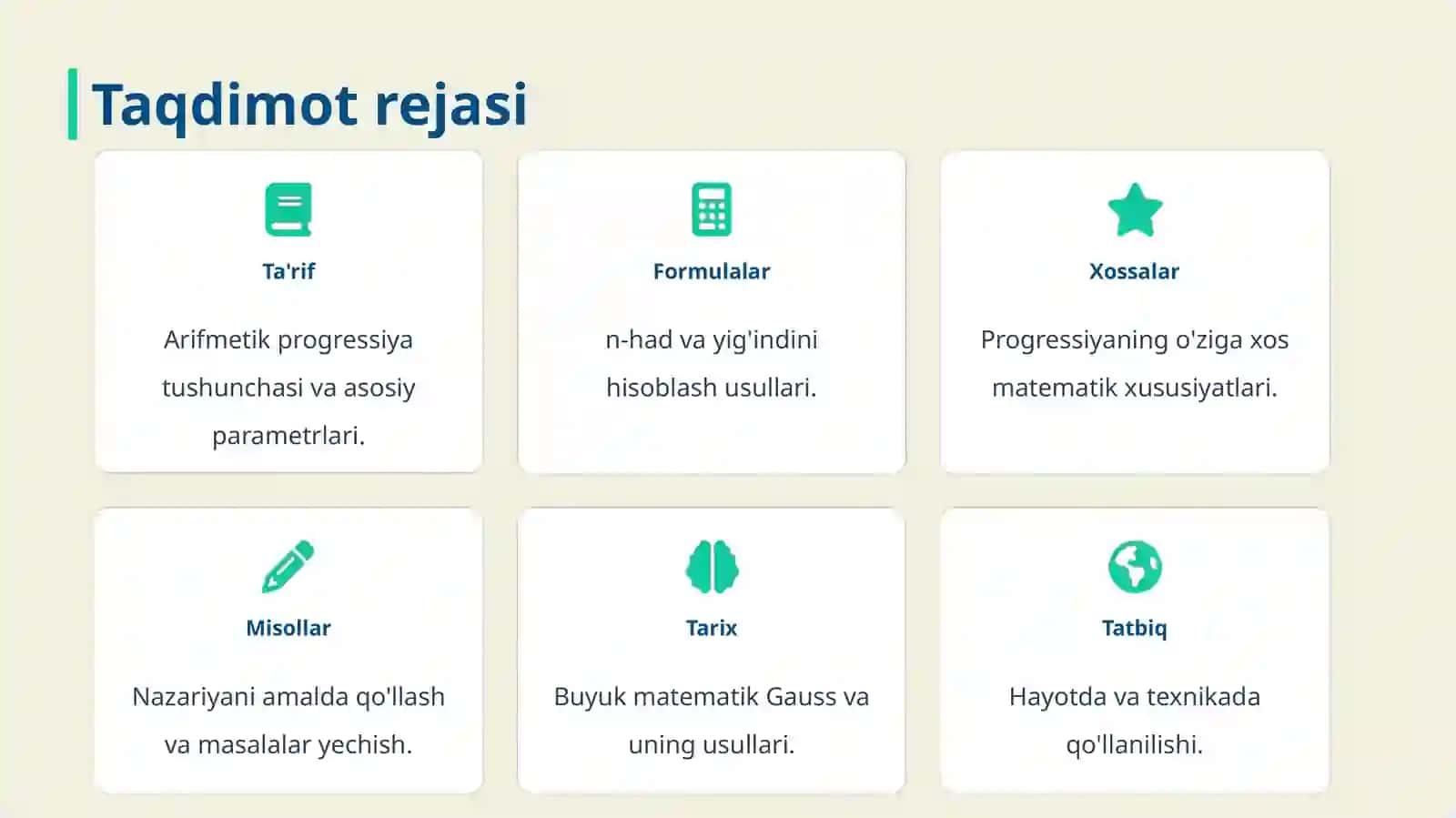 Arifmetik progressiya 2