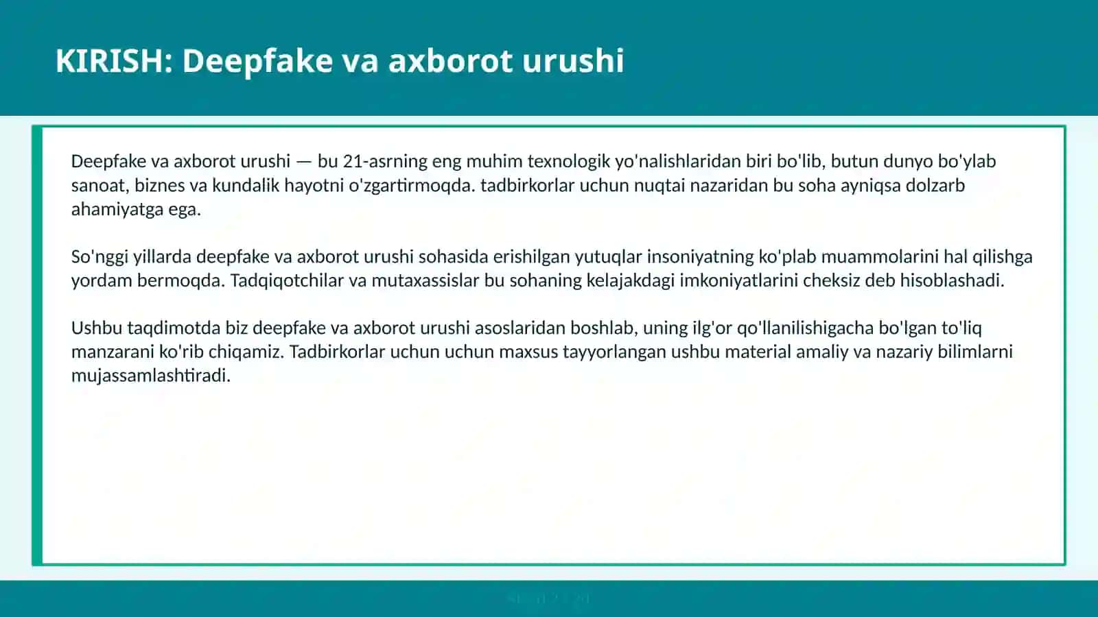 DEEPFAKE VA AXBOROT URUSHI (IT-PARK.UZ) 2